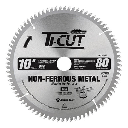 Amana Tool - 10181-30 - TI-CUT SAW 10"/80T -5 DEG TCG