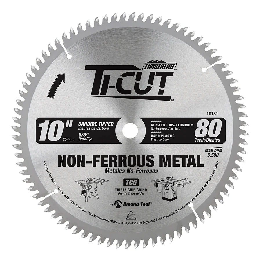Amana Tool - 10181 - TI-CUT SAW 10"/80T -5 DEG TCG
