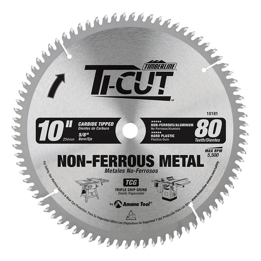Amana Tool - 10181 - TI-CUT SAW 10"/80T -5 DEG TCG