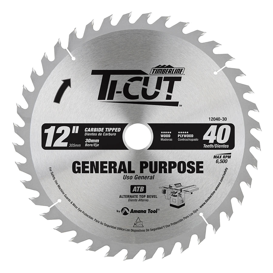 Amana Tool - 12040-30 - TI-CUT SAW 12"/40T ATB 30MM