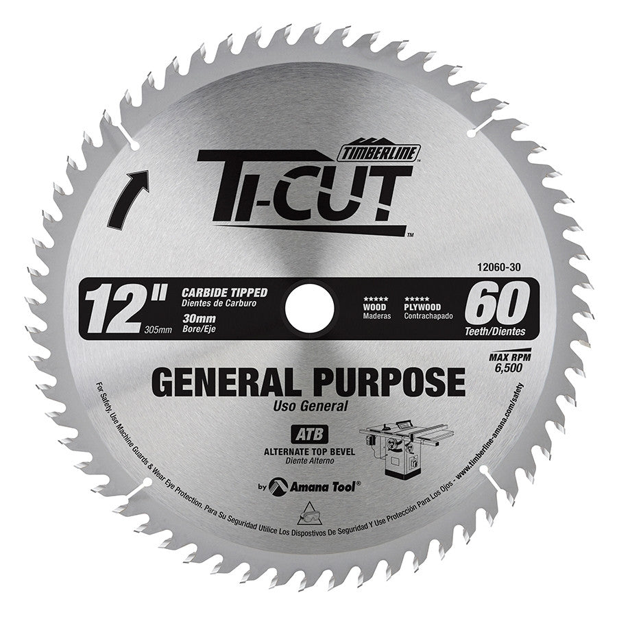 Amana Tool - 12060-30 - TI-CUT SAW 12"/60T ATB 30MM