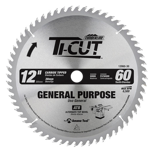 Amana Tool - 12060-30 - TI-CUT SAW 12"/60T ATB 30MM
