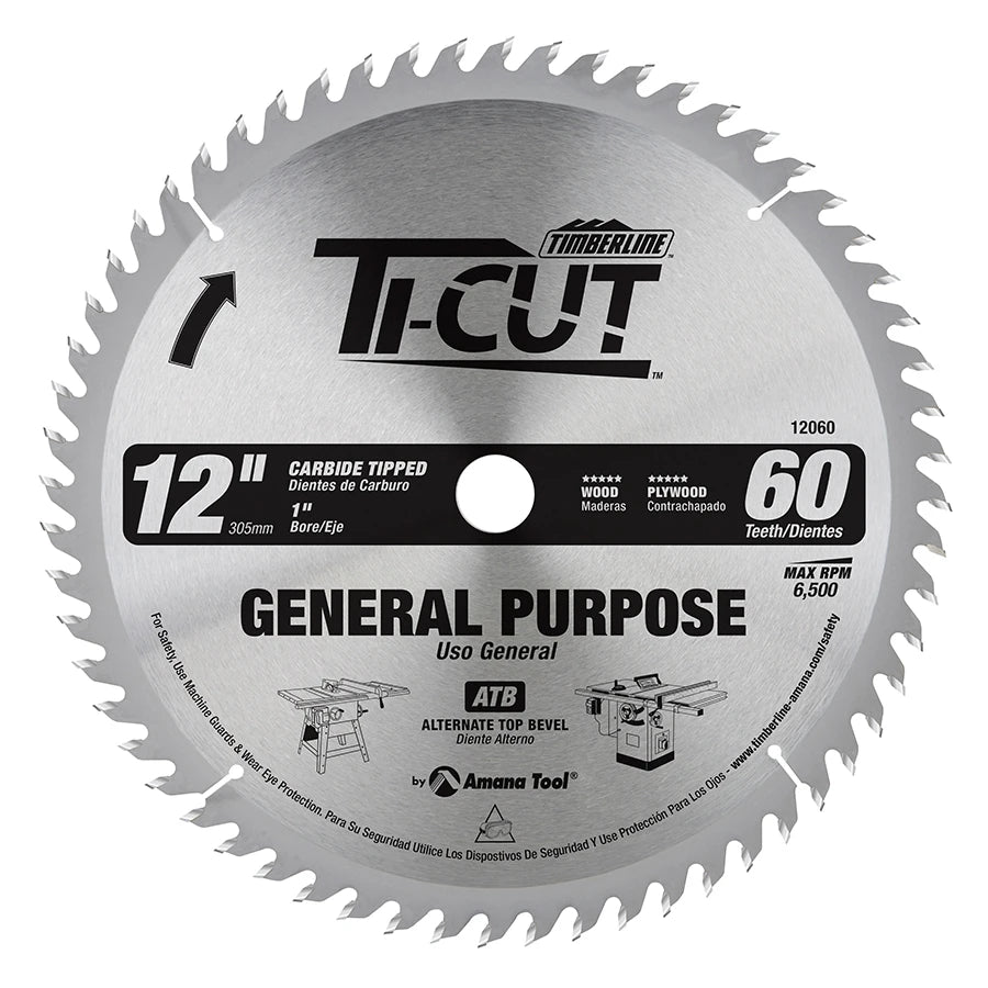 Amana Tool - 12060 - TI-CUT SAW 12"/60T ATB 1"