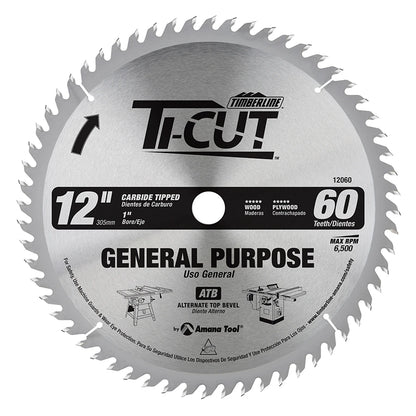 Amana Tool - 12060 - TI-CUT SAW 12"/60T ATB 1"