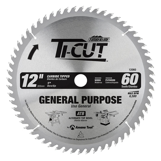 Amana Tool - 12060 - TI-CUT SAW 12"/60T ATB 1"
