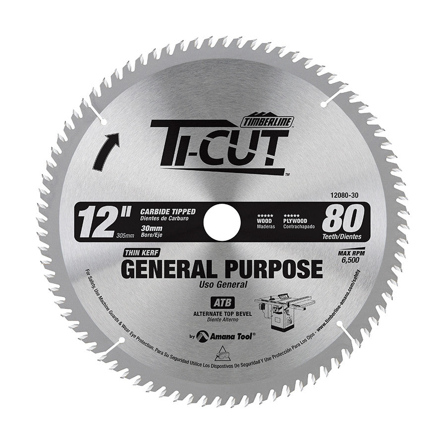 Amana Tool - 12080-30 - TI-CUT SAW 12"/80T ATB 30MM