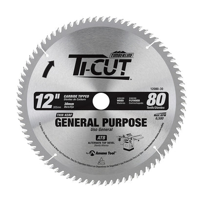 Amana Tool - 12080-30 - TI-CUT SAW 12"/80T ATB 30MM
