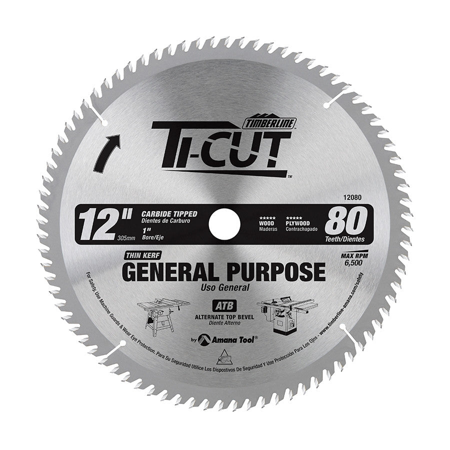Amana Tool - 12080 - TI-CUT BLADE 12"/80T ATB 1"