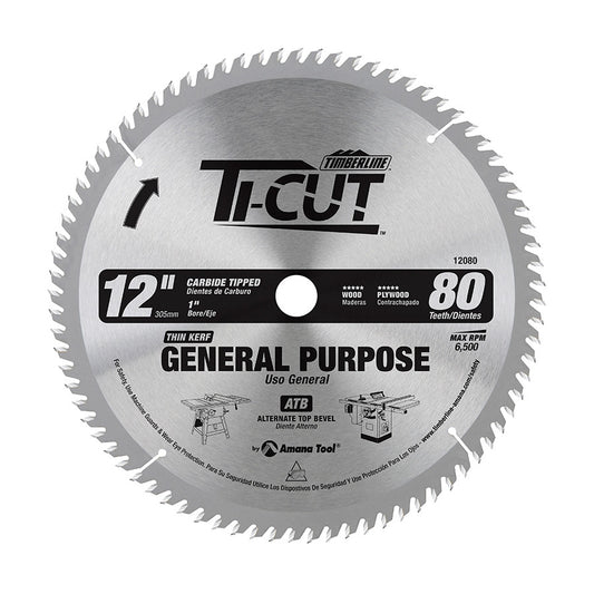 Amana Tool - 12080 - TI-CUT BLADE 12"/80T ATB 1"