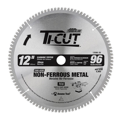 Amana Tool - 12096-30 - TI-CUT SAW 12"/96T -5 DEG TCG