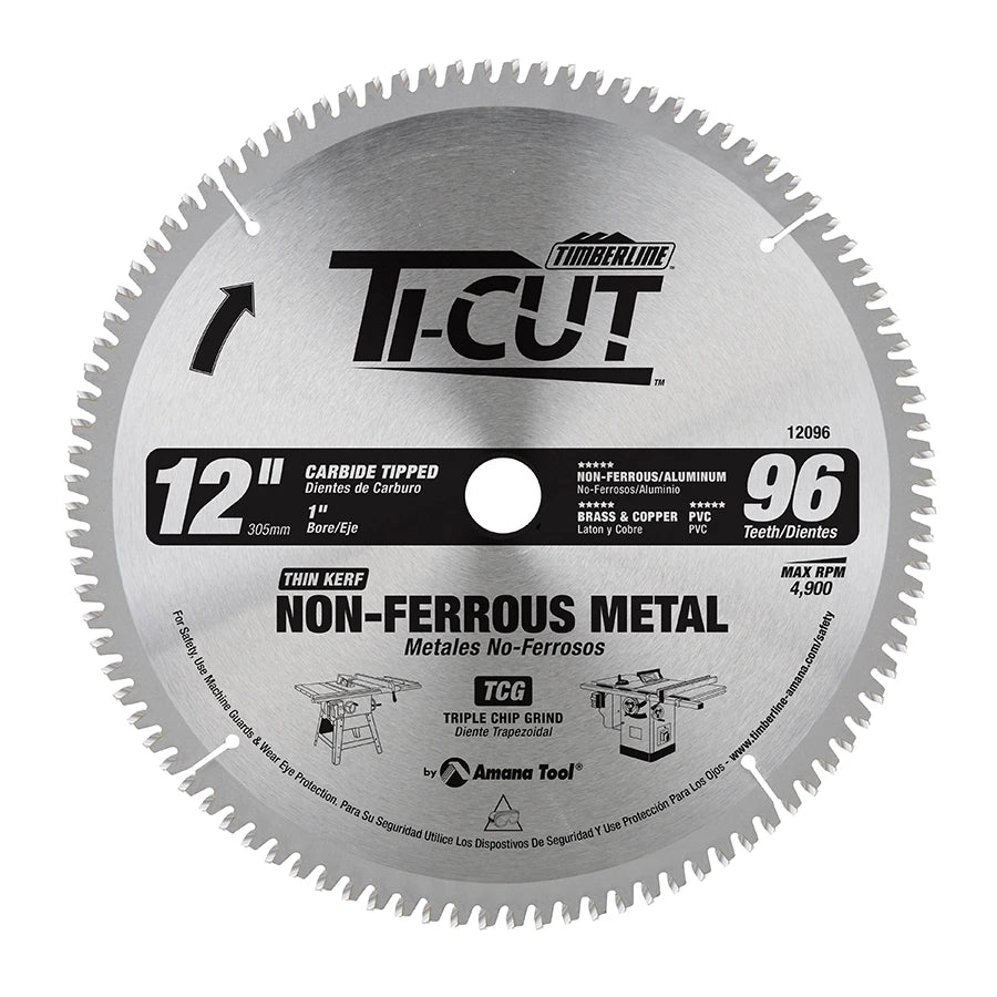 Amana Tool - 12096 - TI-CUT SAW 12"/96T -5 DEG TCG