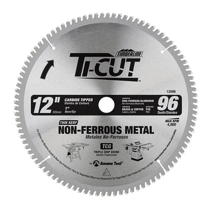 Amana Tool - 12096 - TI-CUT SAW 12"/96T -5 DEG TCG