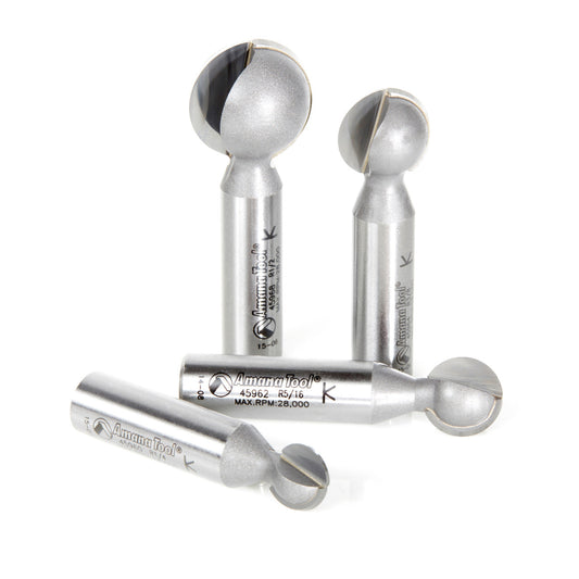 Amana Tool - AMS-557 - 4 PCS BALL END SET 1/2 SHANK