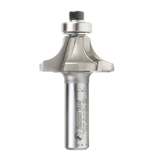Amana Tool - 49545 - 4FL CORNER ROUND 1/2"R 1/2"SHK