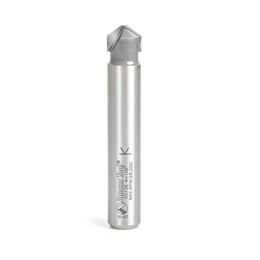 Amana Tool - 45736 - 108D .090" V TIP ACM 1/2 SHANK