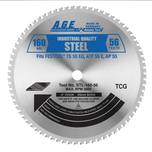 Amana Tool - STL160-56 - STEEL 160mmx56T 20MM BORE TCG