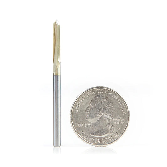 Amana Tool - 45608 - 1/8"Dx1/8" ZrN 90D 2FL VGROOVE