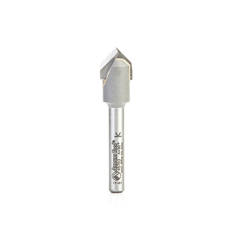 Amana Tool - 45703 - 90D V GROOVE 1/2 DIA. 1/4SHANK