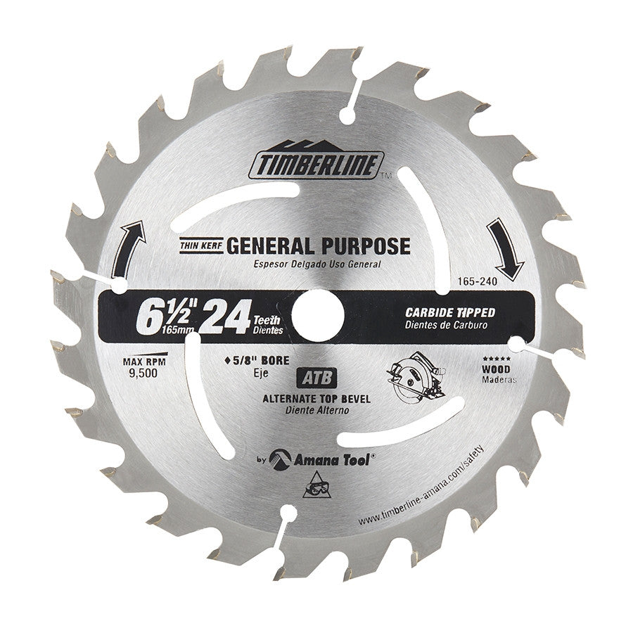 Amana Tool - 165-240 - TIMBRLIN 6-1/2X24T ATB 5/8 BOR