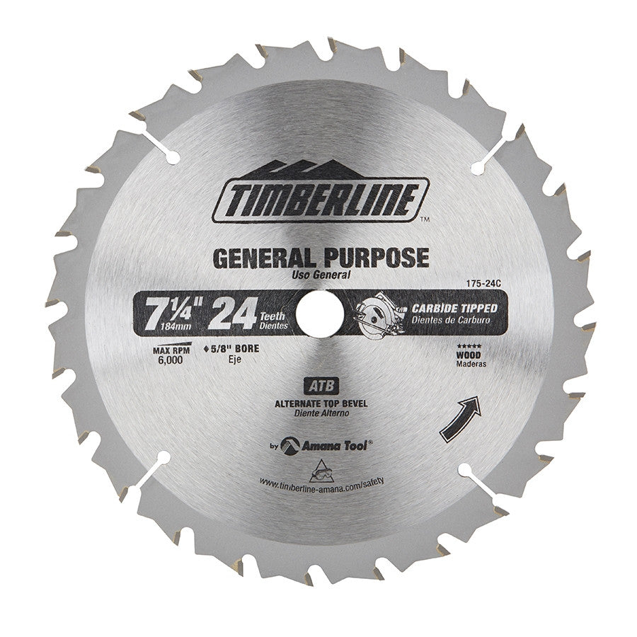 Amana Tool - 175-24C - TIMBERLINE 7-1/4" X 24T CARDED