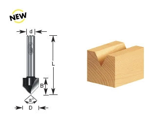 Amana Tool - 180-14 - TIMBERLINE 90 DEGREE "V" BIT