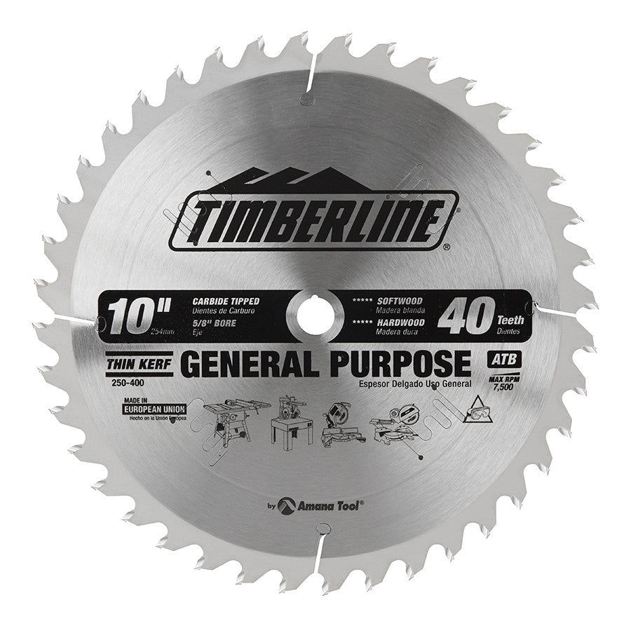 Amana Tool - 250-400 - TIMBERLINE BLADE 10"X40T A.T.B