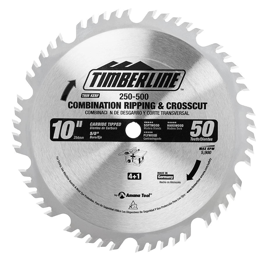 Amana Tool - 250-500 - TIMBERLINE BLADE 10"X50T 4+1
