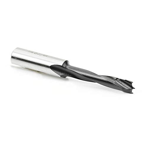 Amana Tool - 204007 Carbide Tipped Brad Pt. Boring Bit R/H 1/4 Dia x 70mm Long x 10mm Sh