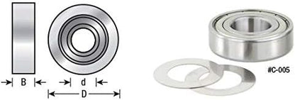 Amana Tool - C-050 Ball Bearing Rub Collar 2.000 O.D. x 9mm Height For 1-1/4 Spindle