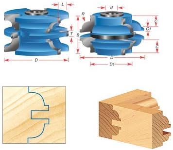 Amana Tool - SC582 2-Piece Carbide Tipped 3-Wing Stile & Rail Bead Cabinet Door 2-27/32 Di