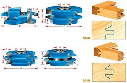 Amana Tool - SC442 2Piece Carbide Tipped 3-Wing Stile & Rail Ogee Cabinet Door 2-11/16 Di