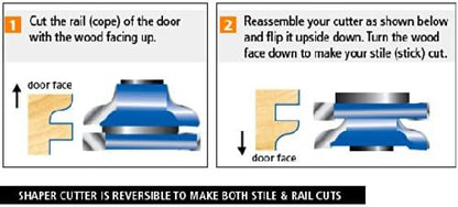 Amana Tool - SC589 Carbide Tipped 3-Wing Ogee Reversible Stile & Rail 2-13/32 x 1 2 &3