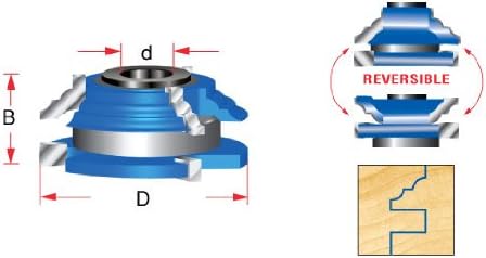 Amana Tool - SC588 Carbide Tipped 3-Wing Classical Reversible Stile & Rail 2-13/32 x 1