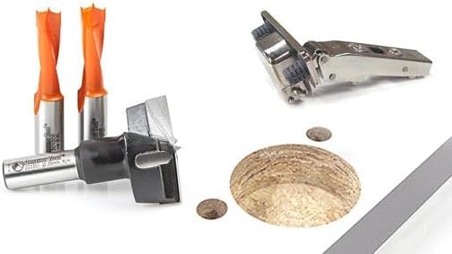 Amana Tool - HBM-102 3-Pc Hinge Boring 57 Long x 10mm Shank Carbide Tipped Bit Set