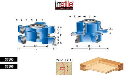 Amana Tool - SC553 2Piece Carbide Tipped 3-Wing Instile & Rail Adjustable Cabinet Door 2-