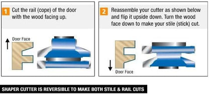 Amana Tool - SC587 Carbide Tipped 3-Wing Beveled Reversible Stile & Rail 2-13/32 Dia x 1 x