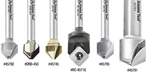 Amana Tool - 45792 Carbide Tipped Double Edge Folding V-Groove 90 Deg x 0.090" Tip Wid