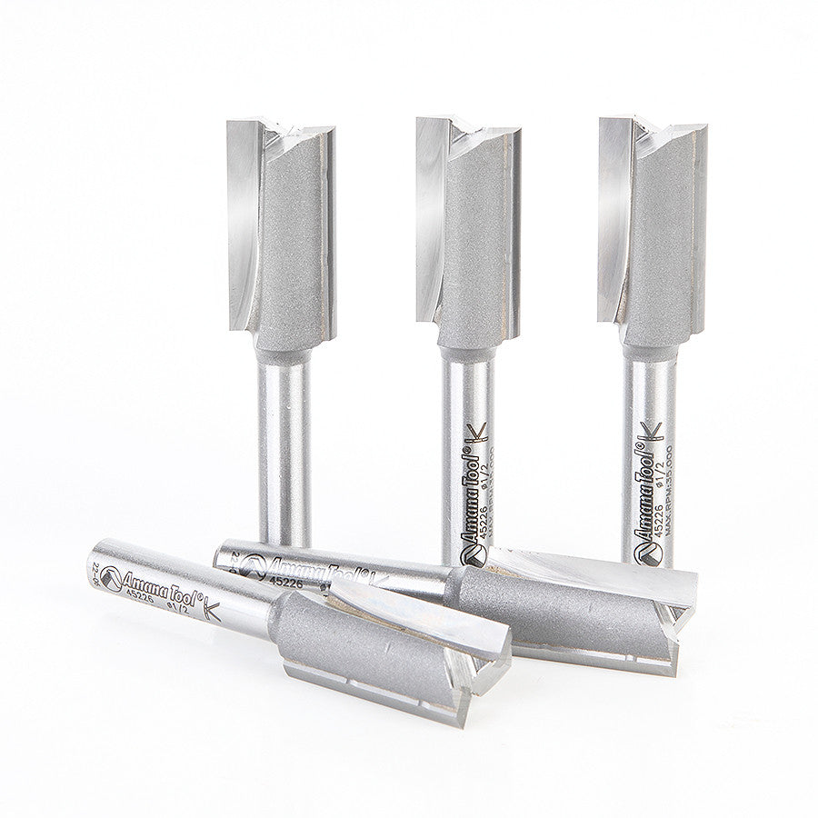 Amana Tool - 45226-5 - 5 PC 2FL 1/2 DIA x 1/4 SHANK