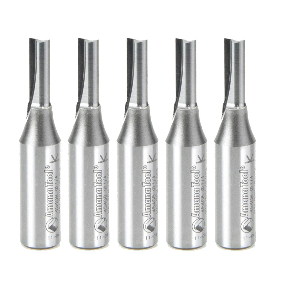 Amana Tool - 45408-5 - 5 PC 2 FL 1/4"DIAx1/2 SHK