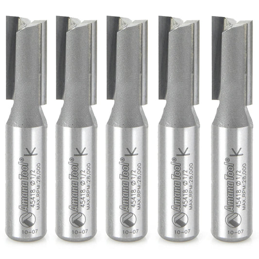Amana Tool - 45418-5 - 5 PC 2 FL 1/2"DIAx1/2 SHK