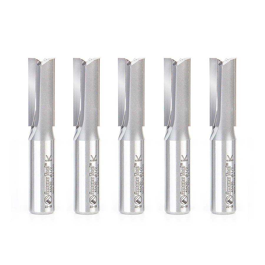 Amana Tool - 45420-5 - 5 PC 2 FL 1/2"DIAx1/2 SHK
