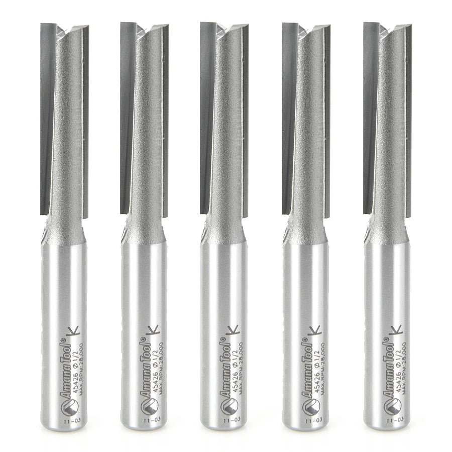 Amana Tool - 45426-5 - 5 PC 2 FL 1/2"DIAx1/2 SHK