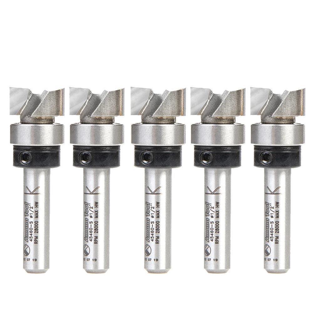 Amana Tool - 45460-S-5 - 5 PC PLUNGE 1/2 DIA X1/4 SHANK
