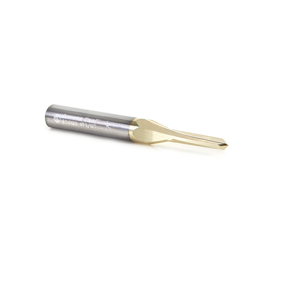 Amana Tool - 45609 - 1/8"Dx1/4" ZrN 90D 2FL VGROOVE