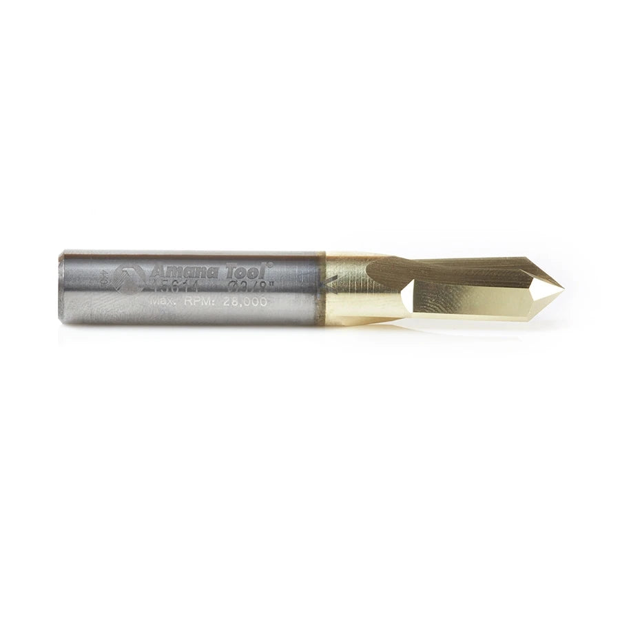 Amana Tool - 45614 - 3/8" D ZrN 90D 2FL V GROOVE