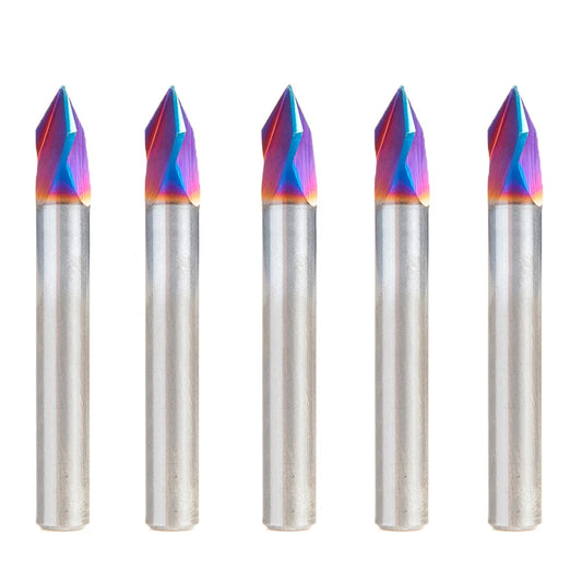 Amana Tool - 45624-K-5 - 5PC 60D V GROOVE 3FL 1/4"Dx1/4