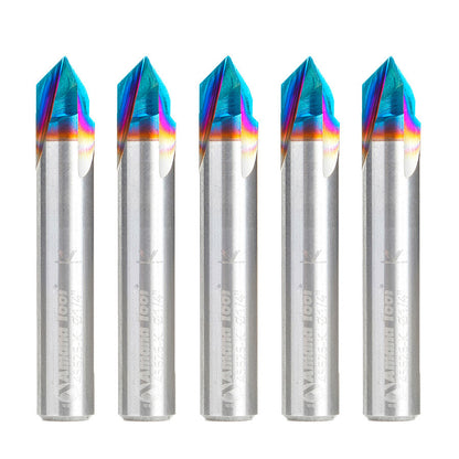 Amana Tool - 45626-K-5 - 5PC 90DVGROOVE 1/4"Dx1/4"SK