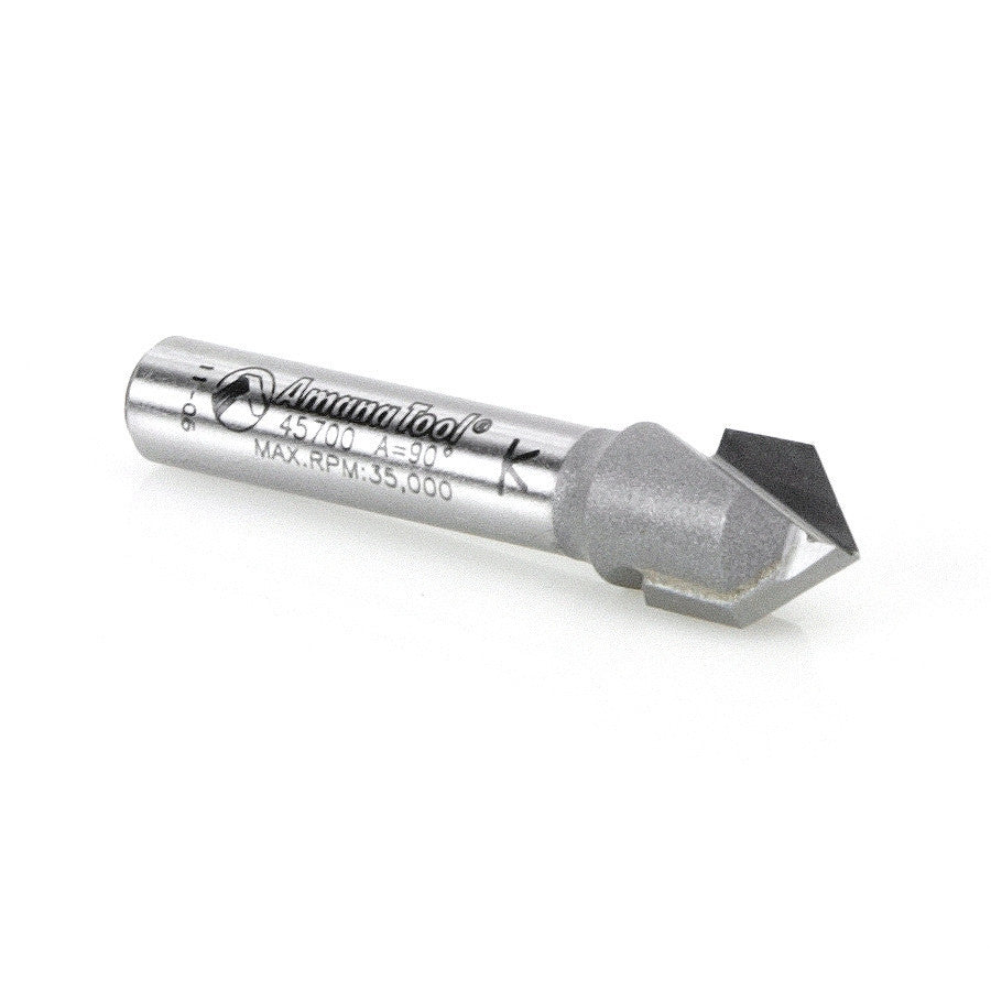 Amana Tool - 45700 - 90D V GROOVE 3/8 DIA 1/4 SHANK