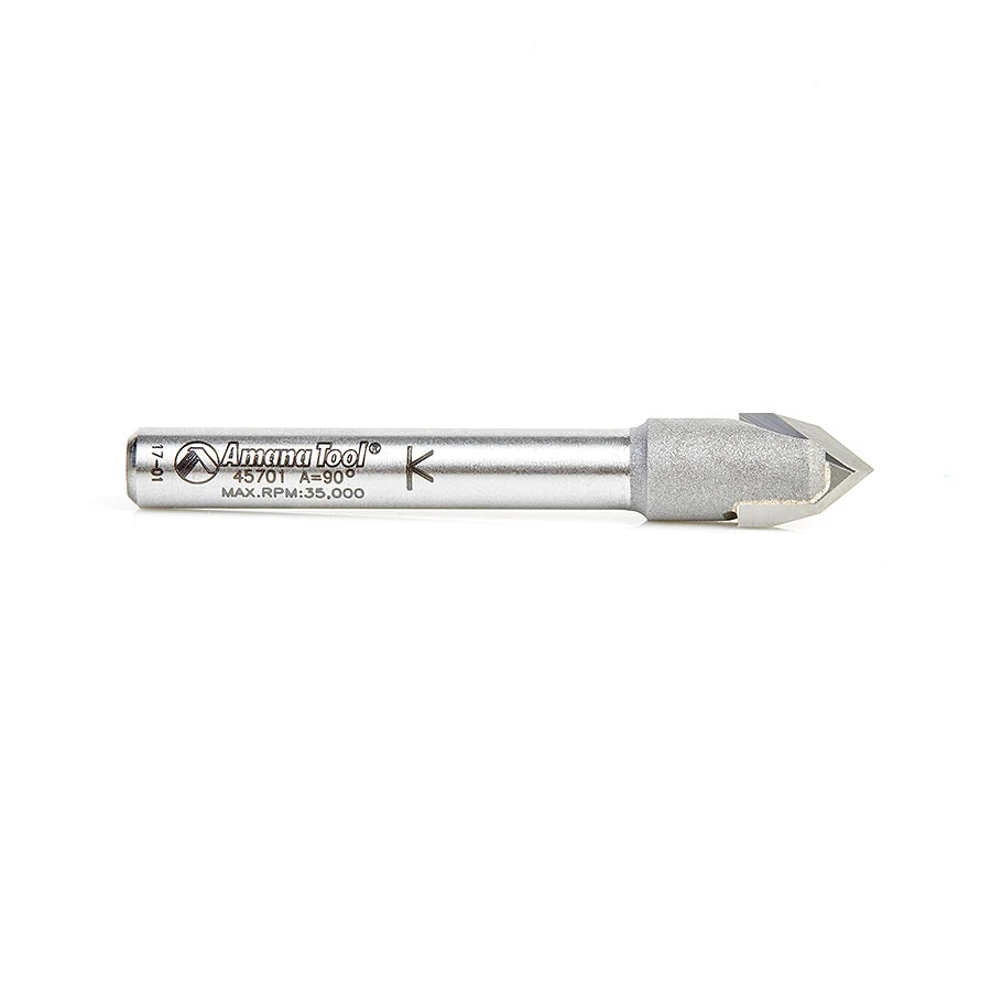 Amana Tool - 45701 - 90D V GROOVE 3/8 DIA. 1/4SHANK