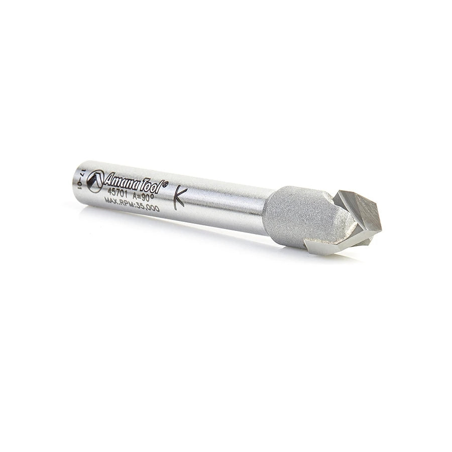 Amana Tool - 45701 - 90D V GROOVE 3/8 DIA. 1/4SHANK